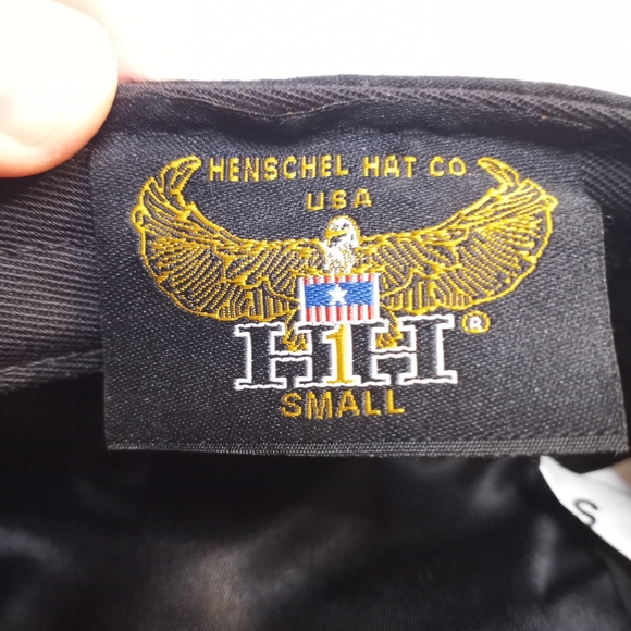HH Henschel Hat Co Black Leather Cap Sz Small - Picture 5 of 8
